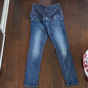 Stretch Maternity Skinny Jeans in Medium Blue